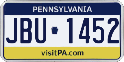 PA license plate JBU1452