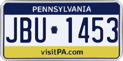 PA license plate JBU1453