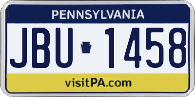 PA license plate JBU1458