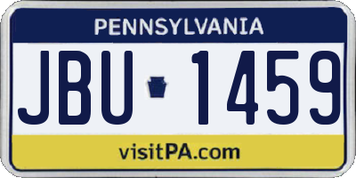 PA license plate JBU1459