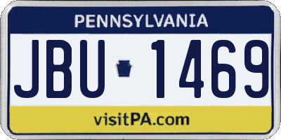 PA license plate JBU1469