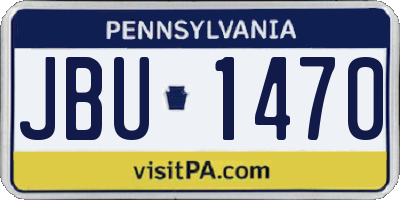 PA license plate JBU1470