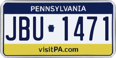 PA license plate JBU1471