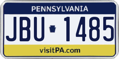 PA license plate JBU1485