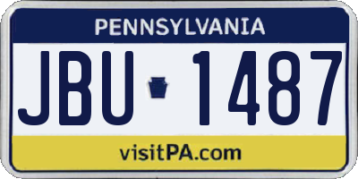 PA license plate JBU1487