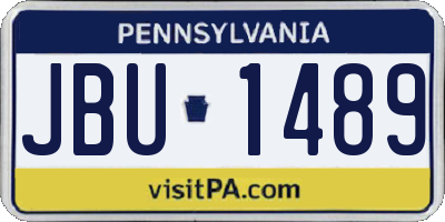 PA license plate JBU1489