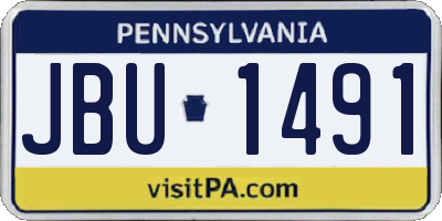 PA license plate JBU1491