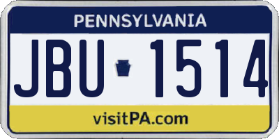 PA license plate JBU1514