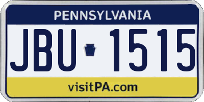 PA license plate JBU1515