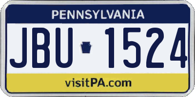 PA license plate JBU1524