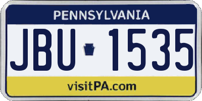 PA license plate JBU1535
