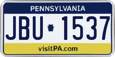PA license plate JBU1537