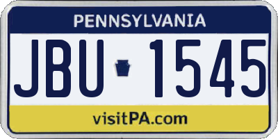 PA license plate JBU1545