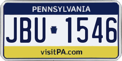PA license plate JBU1546