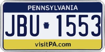 PA license plate JBU1553