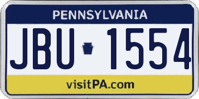 PA license plate JBU1554