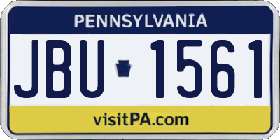 PA license plate JBU1561
