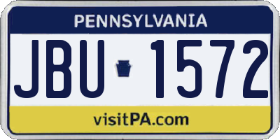 PA license plate JBU1572