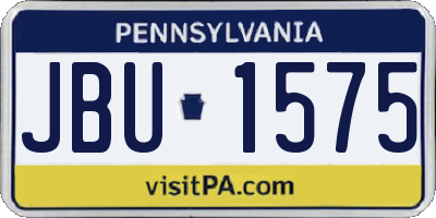 PA license plate JBU1575