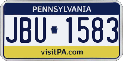 PA license plate JBU1583