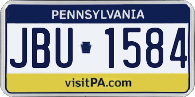 PA license plate JBU1584