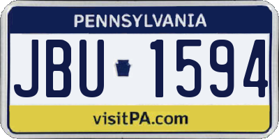 PA license plate JBU1594