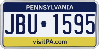 PA license plate JBU1595