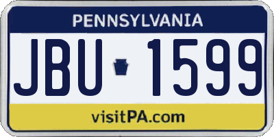 PA license plate JBU1599