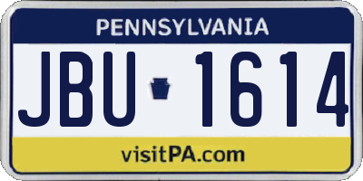 PA license plate JBU1614
