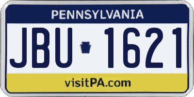 PA license plate JBU1621