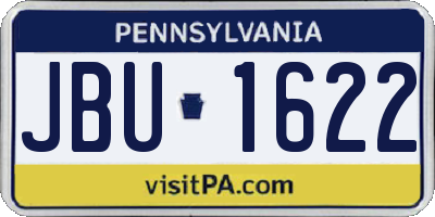 PA license plate JBU1622