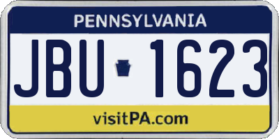 PA license plate JBU1623