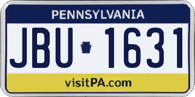 PA license plate JBU1631
