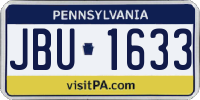 PA license plate JBU1633