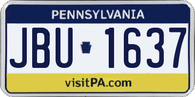PA license plate JBU1637