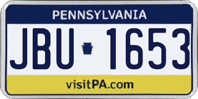 PA license plate JBU1653