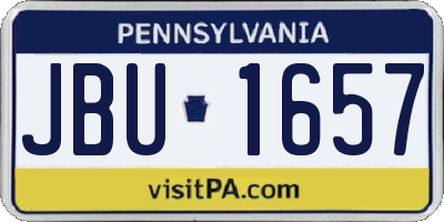 PA license plate JBU1657
