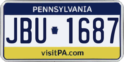 PA license plate JBU1687