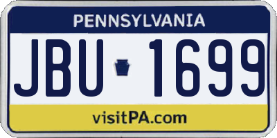 PA license plate JBU1699