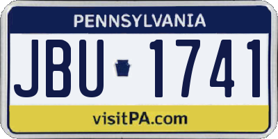 PA license plate JBU1741