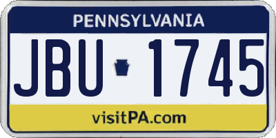 PA license plate JBU1745