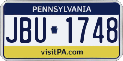 PA license plate JBU1748