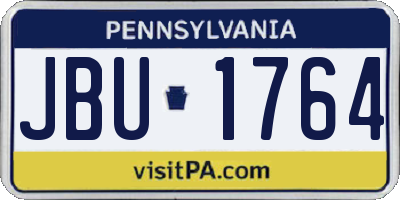 PA license plate JBU1764