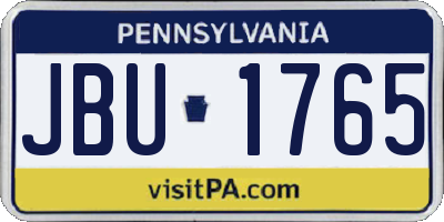 PA license plate JBU1765