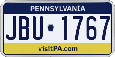 PA license plate JBU1767