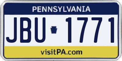 PA license plate JBU1771
