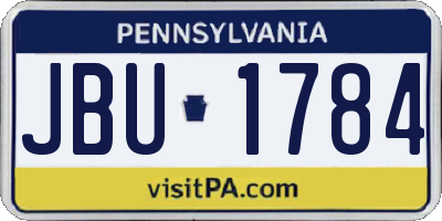 PA license plate JBU1784