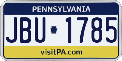 PA license plate JBU1785
