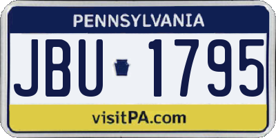 PA license plate JBU1795