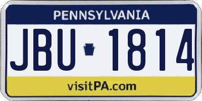 PA license plate JBU1814